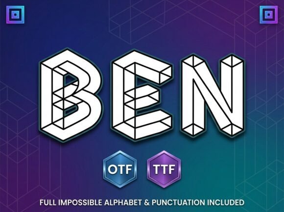 Ben: The 3D Display Typeface That Stops the Scroll