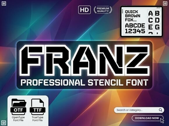 Franz: The Bold Stencil Font for High-Impact Crafts