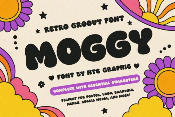 Moggy: The Groovy Display Font for Vibrant Brand Identity